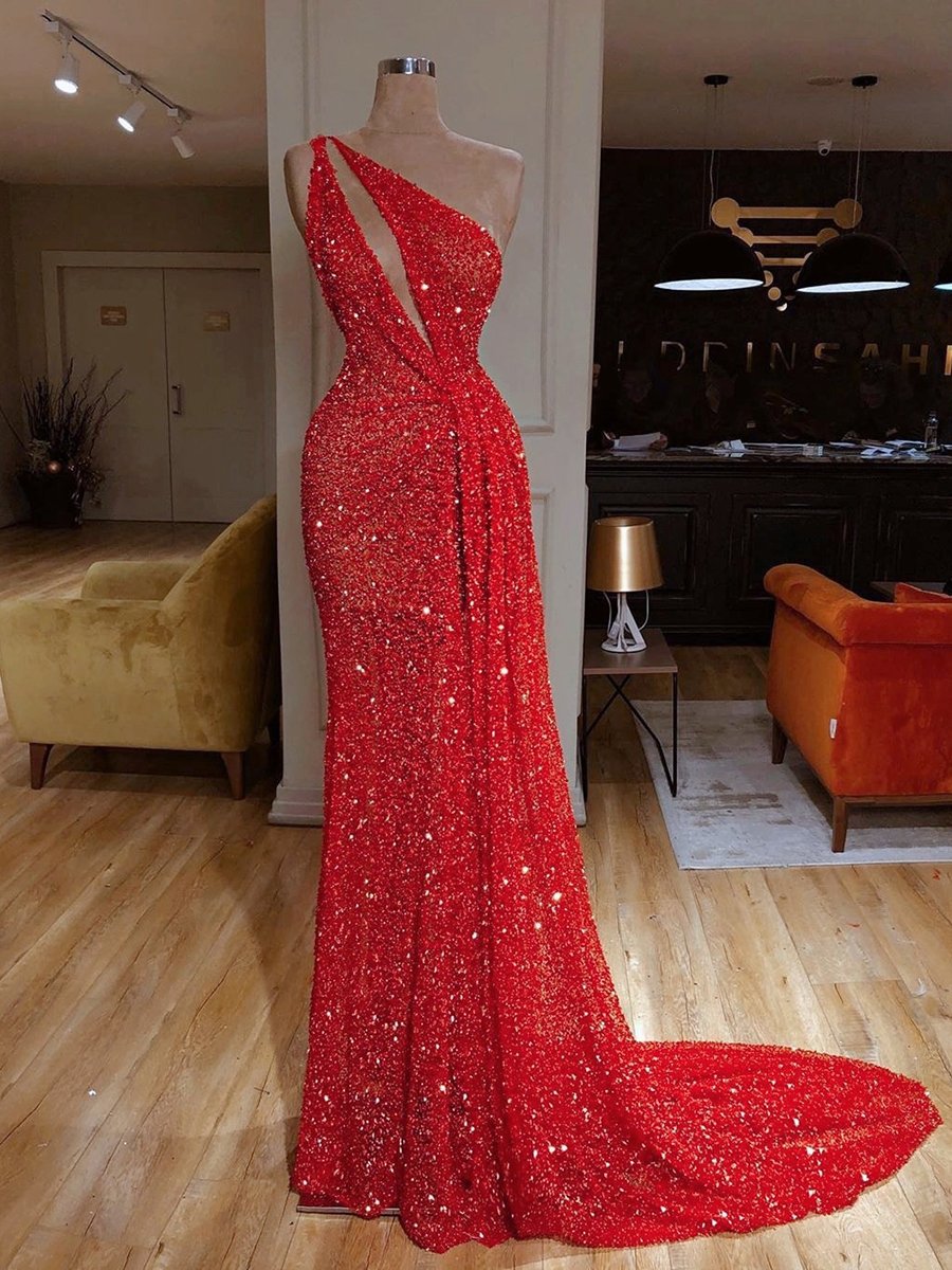 One Shoulder Sleeveless Waist Length Sexy Dress