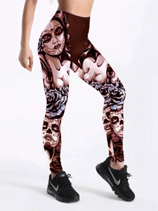 Sexy Grumpy Print Skinny Hip Yoga Pants