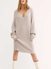 Load image into Gallery viewer, V-Neck Knit Dress