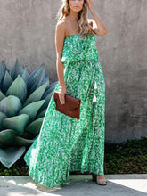 Load image into Gallery viewer, Wrap Chest Tassel Bohemian Casual Print Maxi Dress