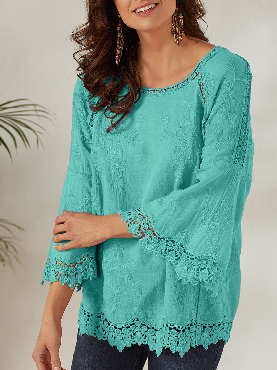 Fashion Vintage Loose Casual Lace Top