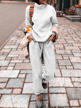 Load image into Gallery viewer, Casual Long Sleeve Solid Turtle Neck Suits