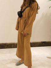 Load image into Gallery viewer, Half-high Collar Sweater Wide Leg Pants Two-piece