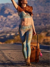 Load image into Gallery viewer, Retro Gradient Rhombus Printed Skinny Fitness Yoga Pants