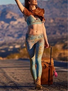 Retro Gradient Rhombus Printed Skinny Fitness Yoga Pants