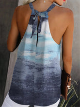 Load image into Gallery viewer, Blue Loose Casual Sholderless Halter Tank Tops