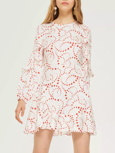 Love Print Long Sleeve Tea Dress