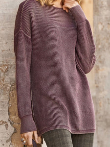 Fashion Solid Color Long Sleeve Top