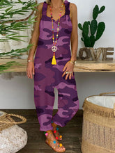 Load image into Gallery viewer, Sleeveless Camouflage Loose Jumpsuit