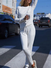 Load image into Gallery viewer, Long Sleeve Striped Sweater Set