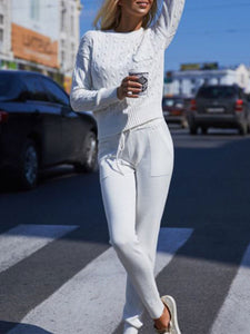 Long Sleeve Striped Sweater Set