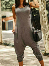 Load image into Gallery viewer, Loose Pure Round Sleeveless Jumpsuit