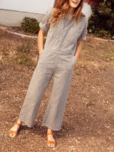 Load image into Gallery viewer, Fashion Strip Casual Short Sleeve Pocket Jumpsuit