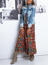 Load image into Gallery viewer, Bohemian Fashion Print V Neck Loose Maxi Dresses