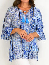 Load image into Gallery viewer, Blue Persian Tiles Tunic T-Shirts