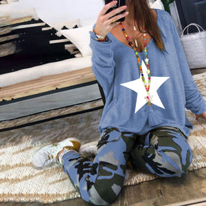 Star Print Loose Camouflage Set