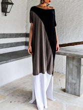 Load image into Gallery viewer, Women Color Block Loose Maxi Dress