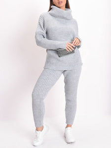 Stylish Casual Loose Knitted Round Neck Long Sleeve Suit