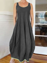 Load image into Gallery viewer, Round Neck Big Swing Vest Dress