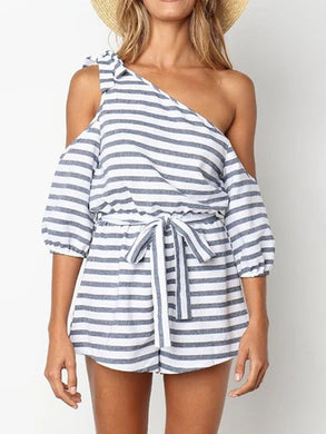 Striped Casual Cotton and Linen Suit