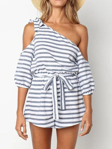 Striped Casual Cotton and Linen Suit