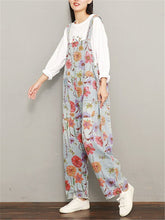 Load image into Gallery viewer, Fashion Casual Printed Loose Denim Jumpsuits
