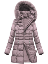 Load image into Gallery viewer, Solid Color Hooded Pocket Warm Down Coat