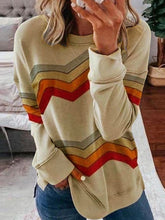 Load image into Gallery viewer, Striped Long-Sleeved V-Neck Knit Top