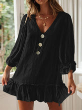 Load image into Gallery viewer, Loose Long Sleeve Ruffled Hem Casual Dresses