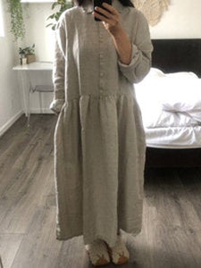 Cotton and Linen Casual Dress