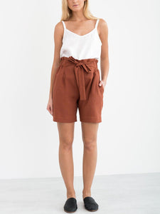 Lace-Up Cotton Shorts