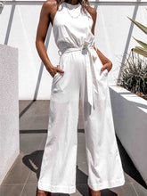 Load image into Gallery viewer, Wide Leg Straight High Waist Casual Jumpsuit