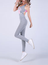 Load image into Gallery viewer, Sexy Letter Print Sports Hooded Yoga Jumpsuit