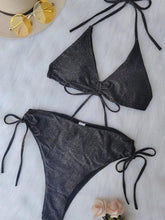 Load image into Gallery viewer, Drawstring Laced Flash Fabric Sexy Bikini