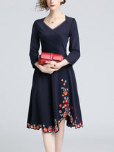 Load image into Gallery viewer, Three-dimensional Tailored Slim Slim Elastic Heavy Embroidery Dress