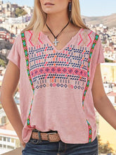 Load image into Gallery viewer, Short SleeveV Neck Cotton-Blend T-Shirts &amp; Tops
