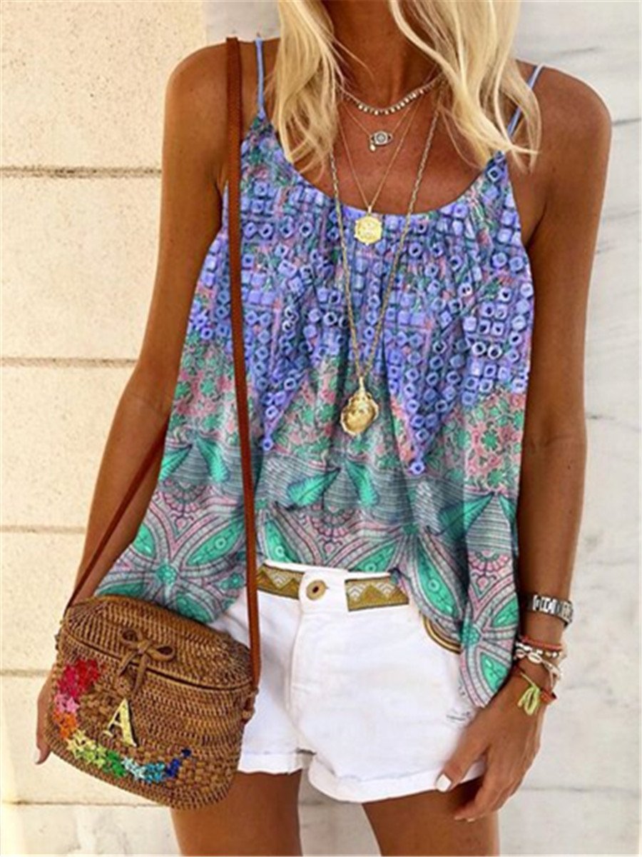 Bohemian Loose Floral Camisole Top