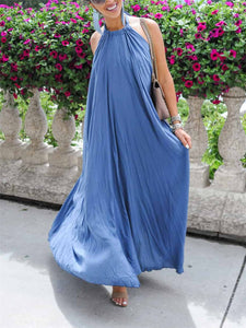 Bohemian Elegant Beach Vacation Loose Maxi Dress