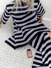 Load image into Gallery viewer, Casual Loose Short Sleeve Striped Suit