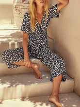 Load image into Gallery viewer, V-Neck Belt Polka Dot Printed Jumpsuit