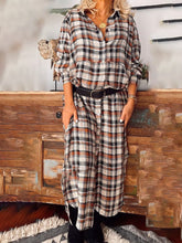 Load image into Gallery viewer, Farm Style Casual Plaid Shirt Dress