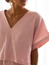 Load image into Gallery viewer, V-Neck Casual Suit Short Sleeve Two-piece