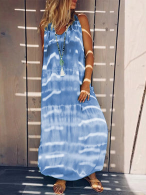 V-Neck Sleeveless Casual Dress