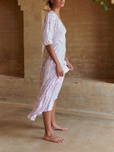 Load image into Gallery viewer, Bohemian V-neck Maxi Dress Mid Sleeve Dress