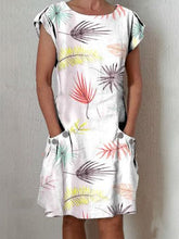 Load image into Gallery viewer, Loose Casual Leaf Print Dress