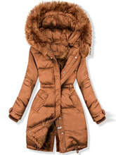 Load image into Gallery viewer, Solid Color Hooded Down Coat