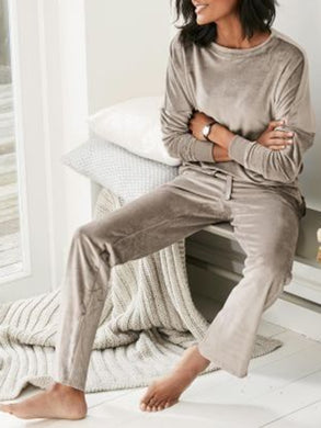 Solid Color Long Sleeve Leisure Suit