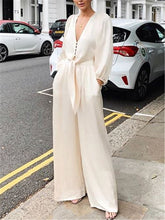 Load image into Gallery viewer, Fashion Solid Color Single Breasted Wide Leg Pants Suit