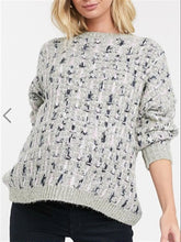 Load image into Gallery viewer, Fashion Loose Jacquard Dyed Two-Color Loose Pullover Knit Sweater