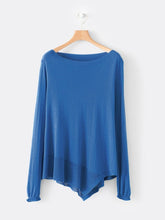 Load image into Gallery viewer, Boat Neck Casual Asymmetric Knit Sweater